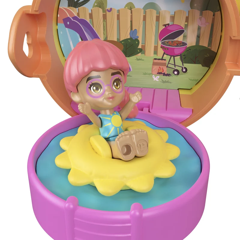 Polly Pocket Micro Keychain Compact Playset with Mini Doll Figure