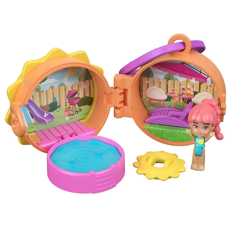 Polly Pocket Micro Keychain Compact Playset with Mini Doll Figure