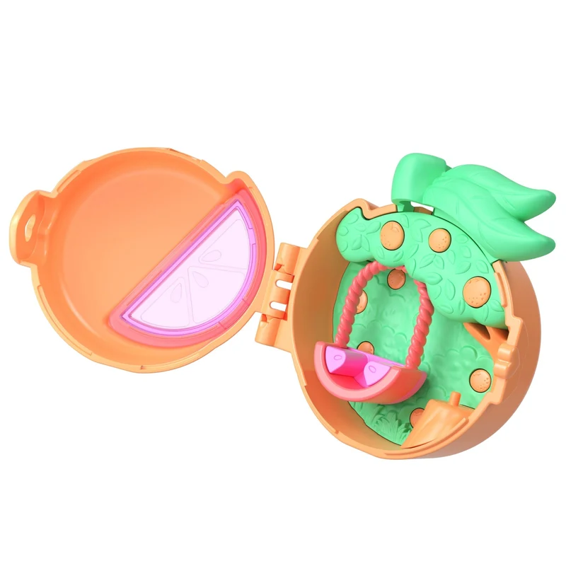 Polly Pocket Fruit Friend Reveal Micro Compact with Toy Accessories