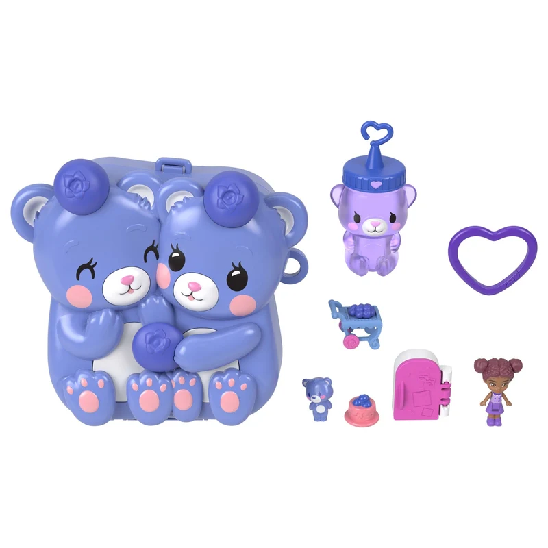 Polly Pocket Blueberry Besties Compact Playset with Micro Doll