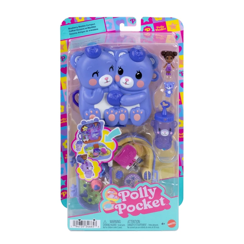 Polly Pocket Blueberry Besties Compact Playset with Micro Doll