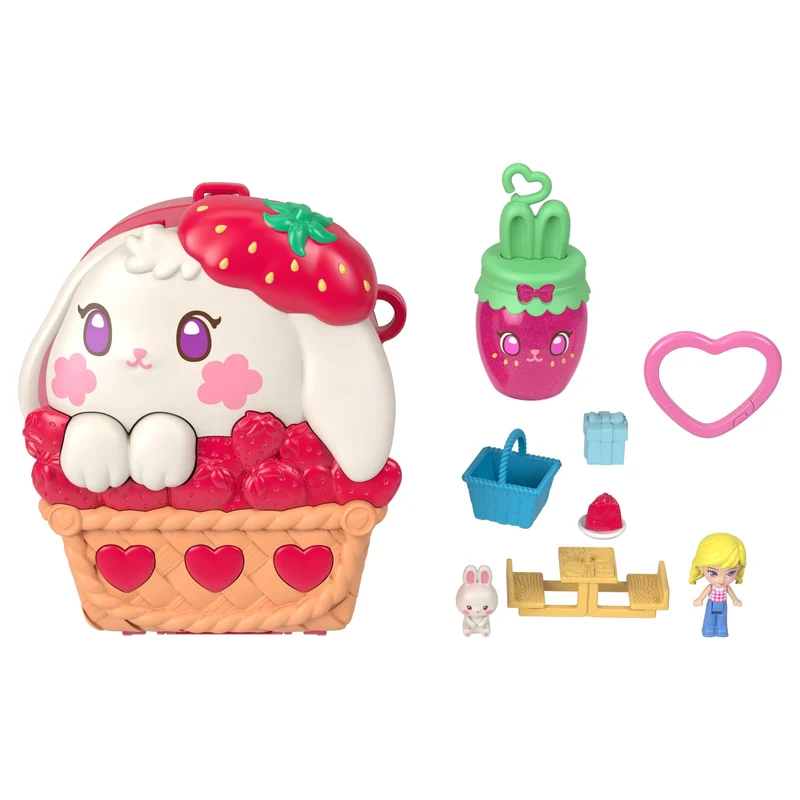 Polly Pocket Picnic Bunny Compact Playset with Micro Doll Accessories