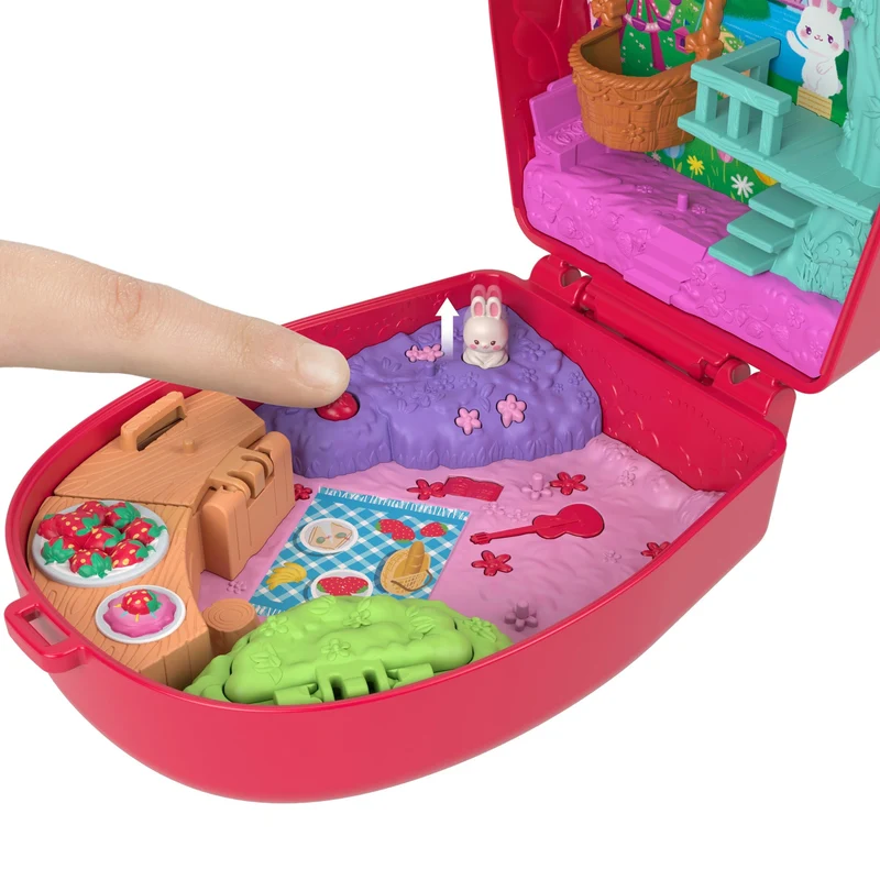 Polly Pocket Picnic Bunny Compact Playset with Micro Doll Accessories