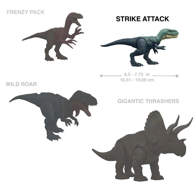 Single Jurassic World Strike Attack Dinosaur Toy with Species Specific Action