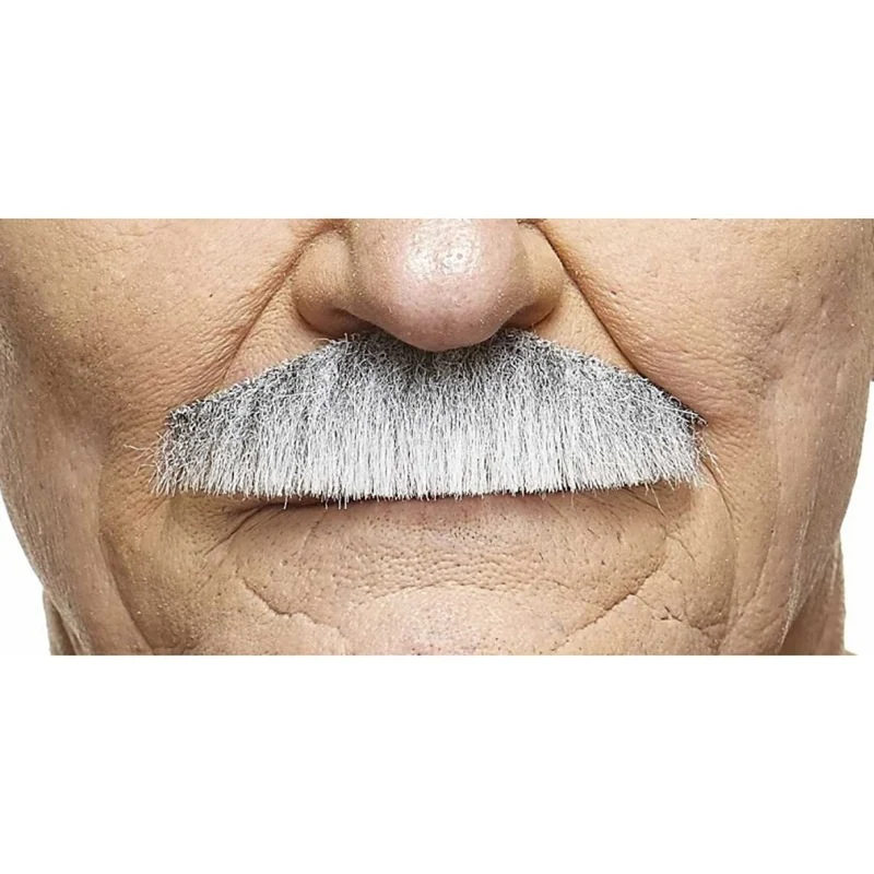 Grey and White Painter Brush Mustache, 1 Count