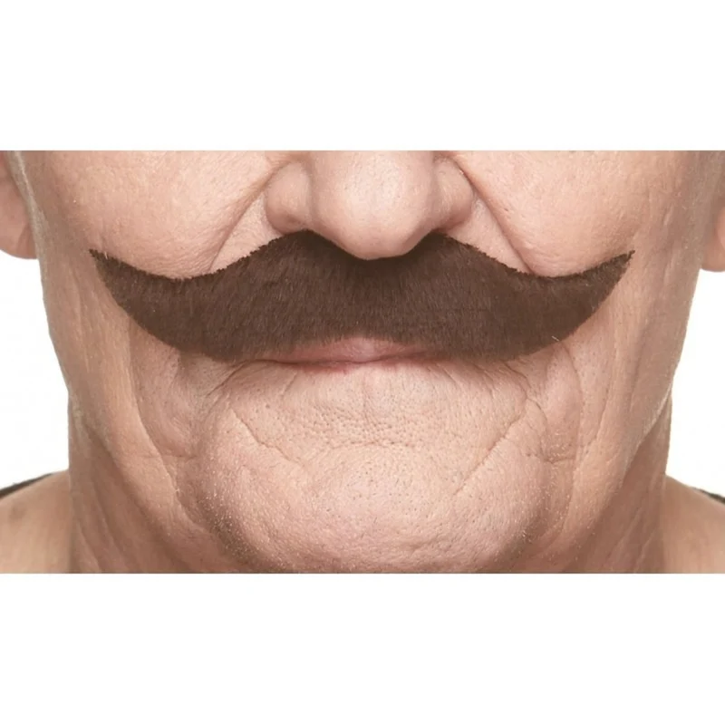 Dark Brown Handlebar Mustache, 1 Count