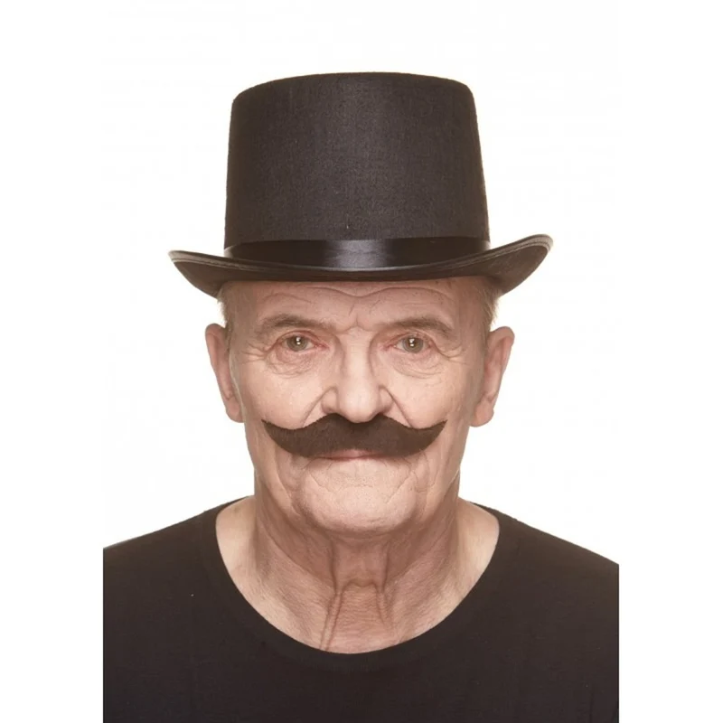 Dark Brown Handlebar Mustache, 1 Count