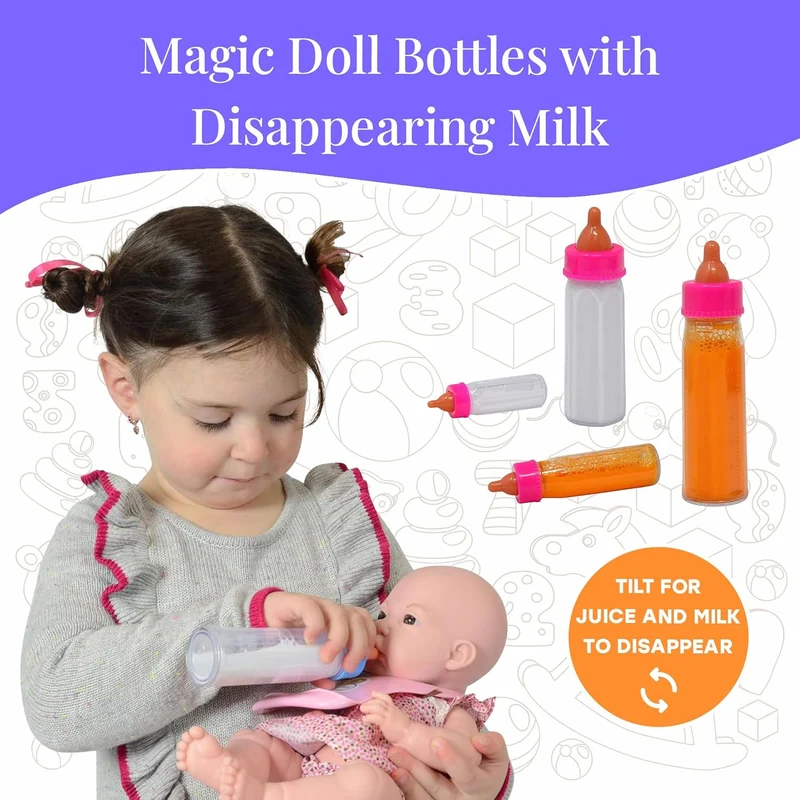 The New York Doll Collection Baby Doll Accessories, Doll Magic Bottles & Doll Feeding Set