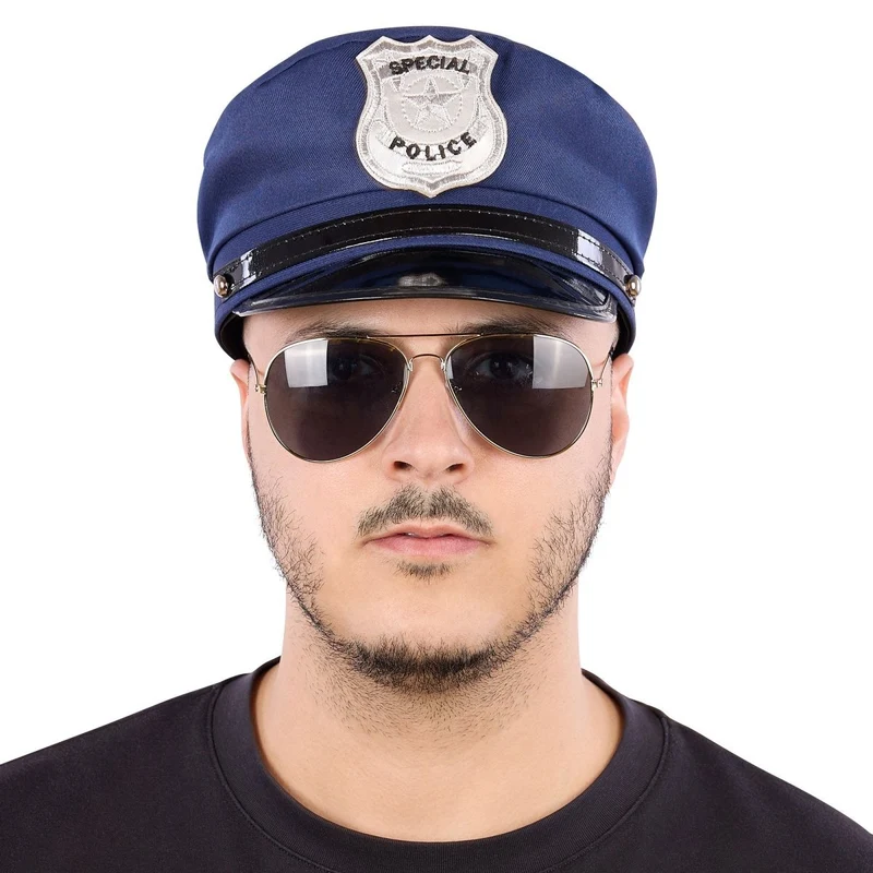 Blue Police Officer Hat for Adults