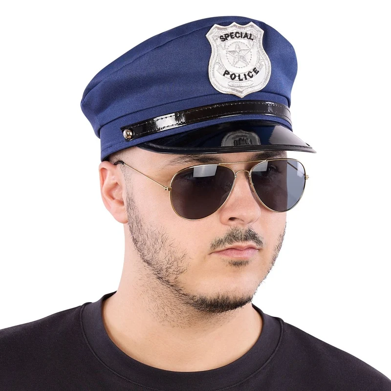 Blue Police Officer Hat for Adults