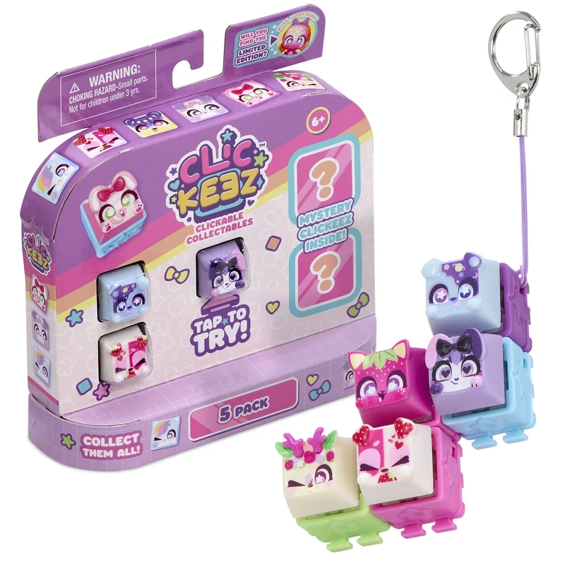 Clickeez Collectible Keyboard Key Fidget Toy Multipack for Kids Ages 6+