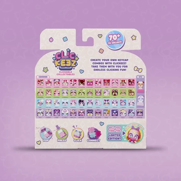 Clickeez Collectible Keyboard Key Fidget Toy Multipack for Kids Ages 6+