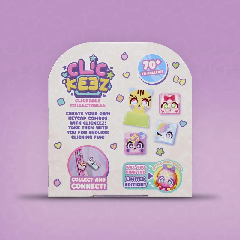 Clickeez 2-Pack Collectible Keyboard Key Keychain Set For Kids