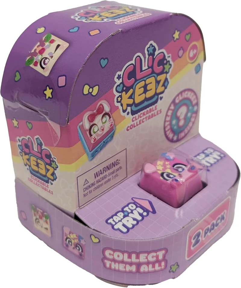 Clickeez 2-Pack Collectible Keyboard Key Keychain Set For Kids