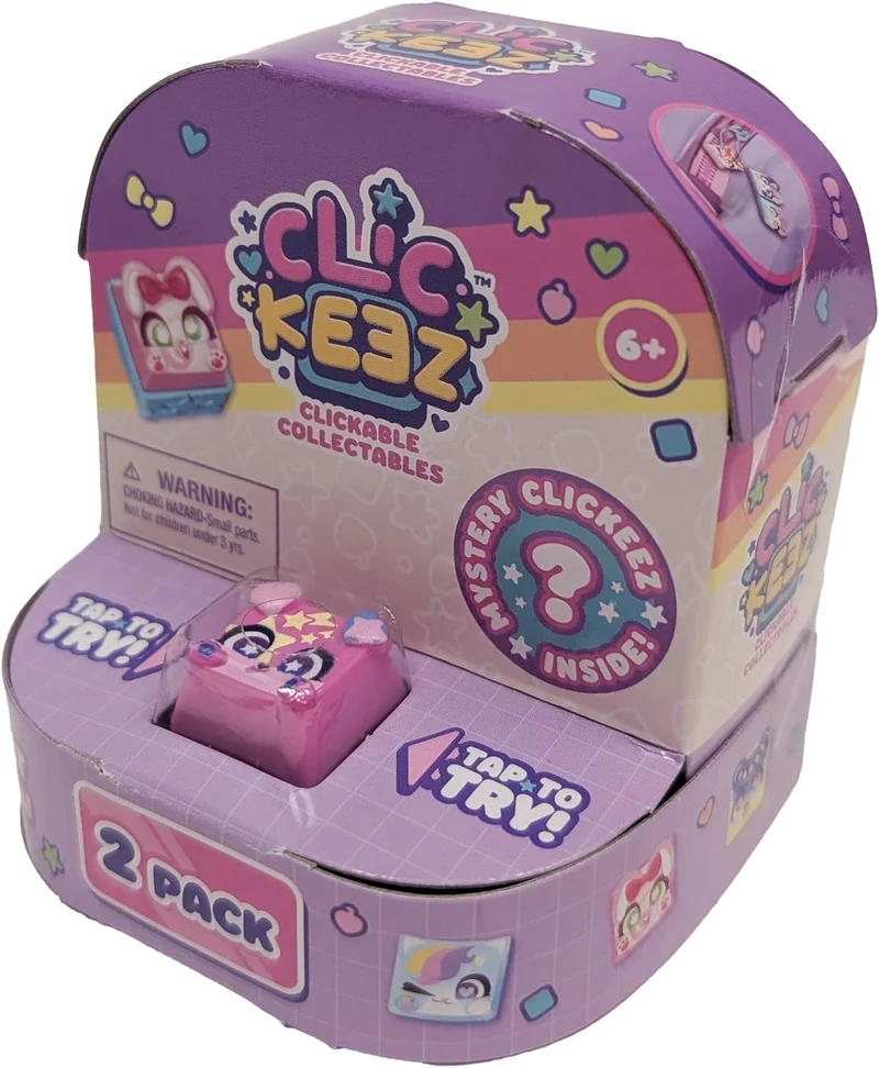 Clickeez 2-Pack Collectible Keyboard Key Keychain Set For Kids