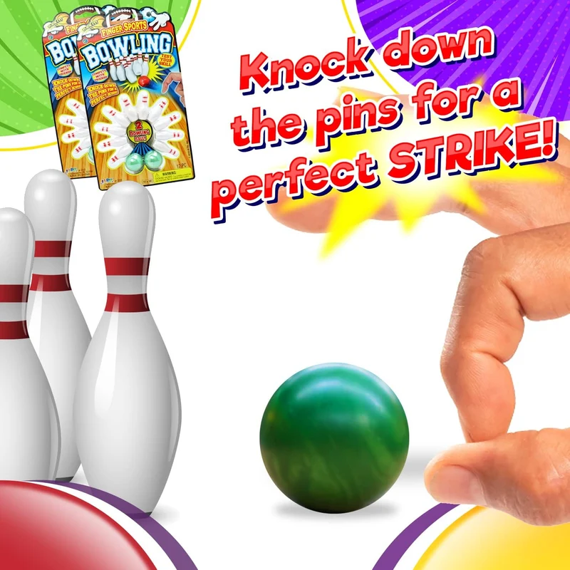 Miniature Finger Bowling Game Set with Ten Pins