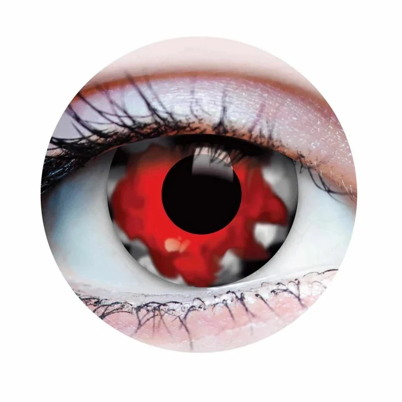 PRIMAL® Walking Dead II - Red and White Coloured Contact Lenses, 3 months usage