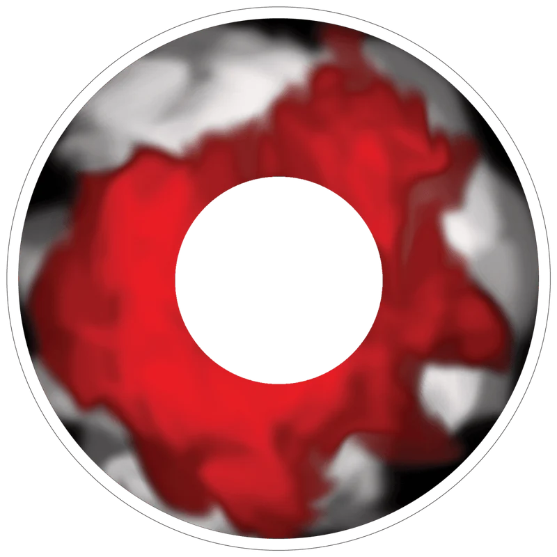 PRIMAL® Walking Dead II - Red and White Coloured Contact Lenses, 3 months usage