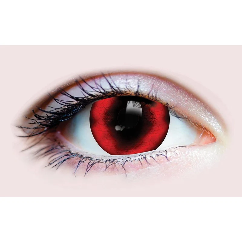 PRIMAL® Reptilian - Red Coloured Contact Lenses, 3 months usage