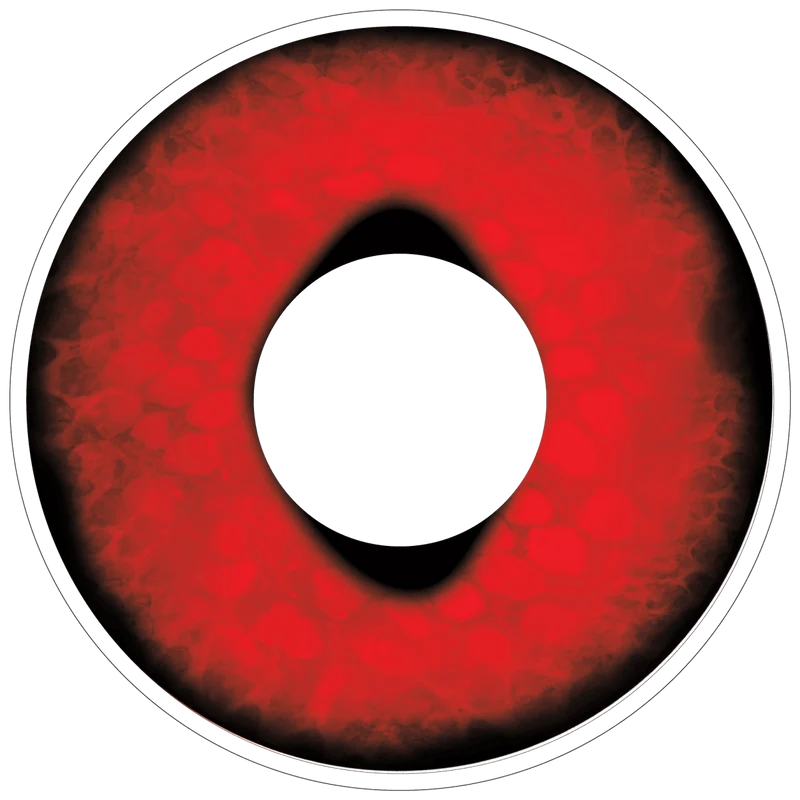 PRIMAL® Reptilian - Red Coloured Contact Lenses, 3 months usage