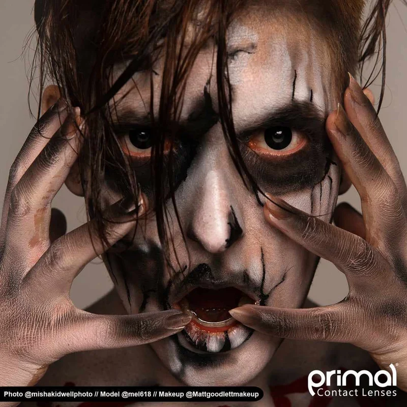 PRIMAL® Possessed - Black Coloured Contact Lenses, 3 months usage