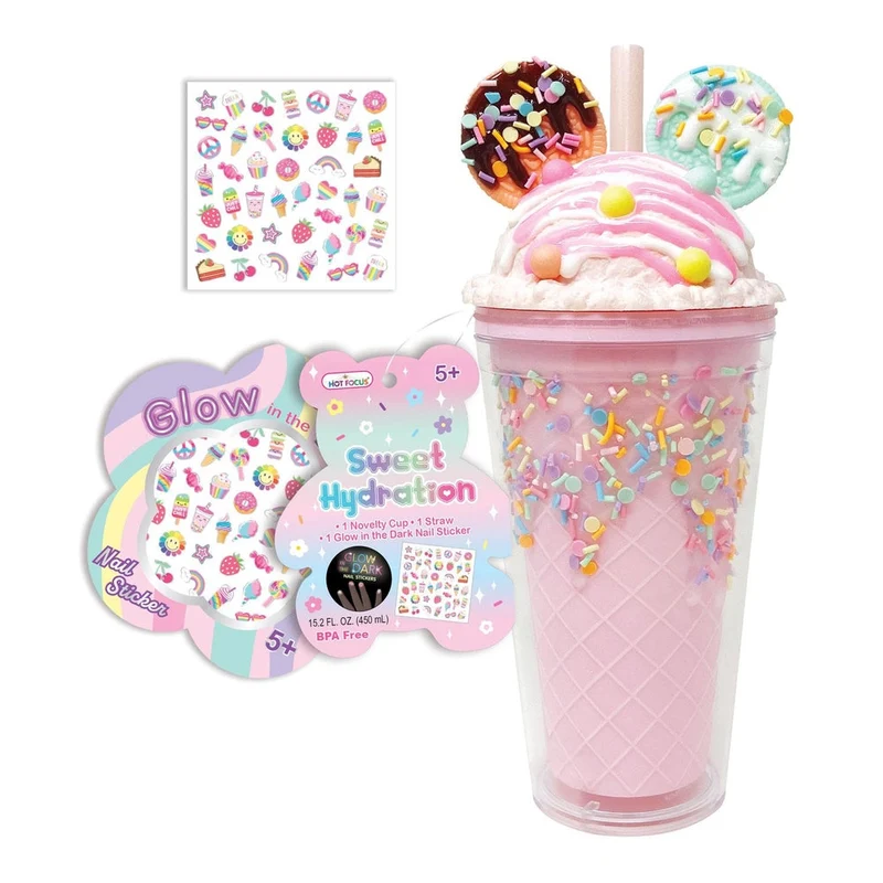 Hot Focus Sweets Hydration Ice Cream Cup With Bonus Nail Stickers