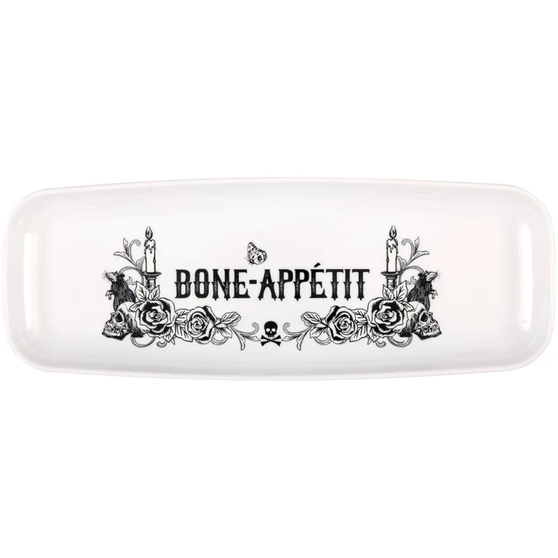 Sketchy Skulls Plastic Serving Tray, 1 Count