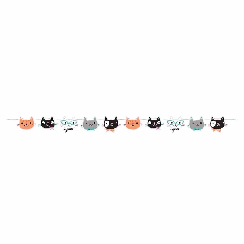 Purr-fect Party cat face banner