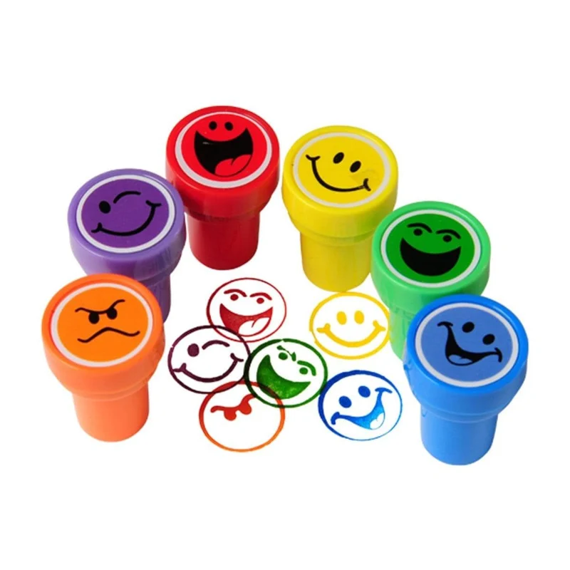 Smiley face stamps, 6 per package
