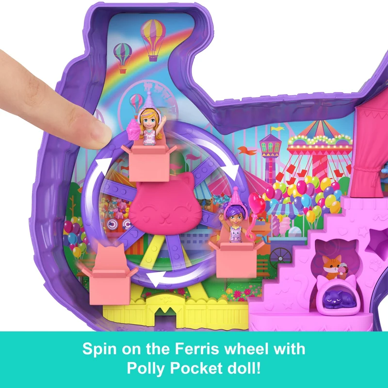 Polly Pocket Celebration Kitty Playset with 2 Micro Dolls