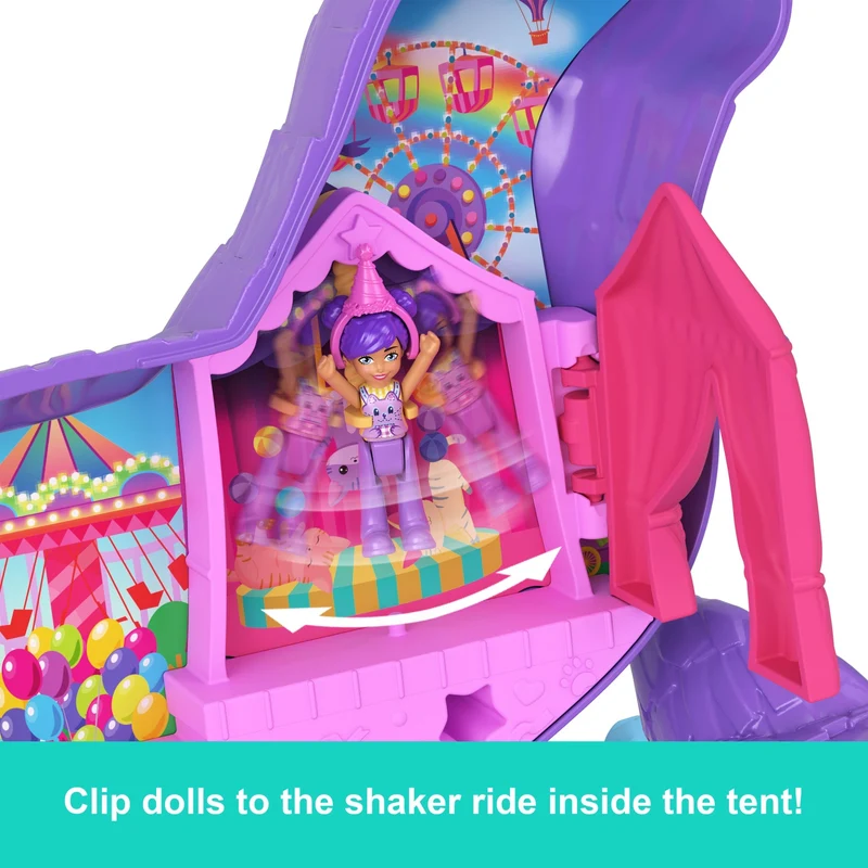 Polly Pocket Celebration Kitty Playset with 2 Micro Dolls