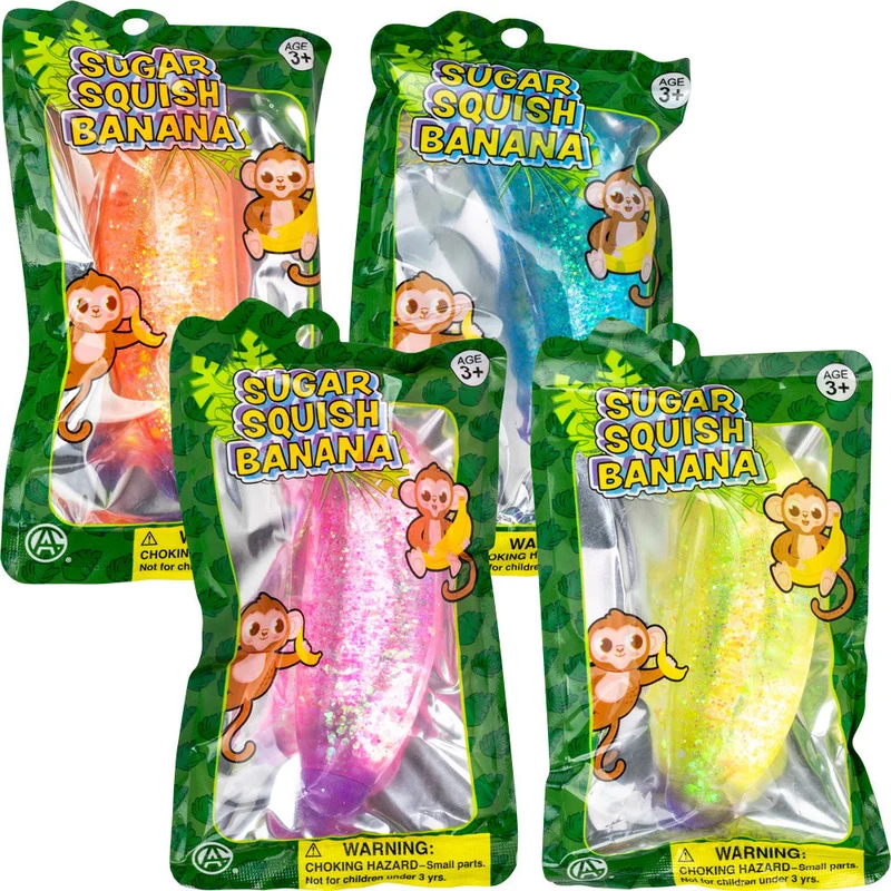 Squishy Glitter Sugar Banana Toy