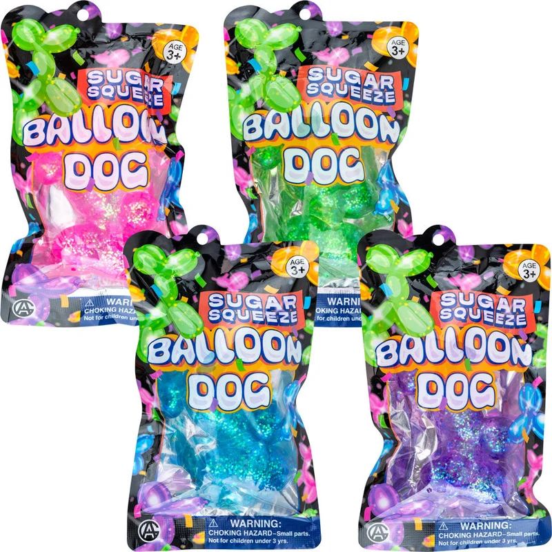 Sugar Squeeze Balloon Dog 4in Sensory Stress Relief Toy