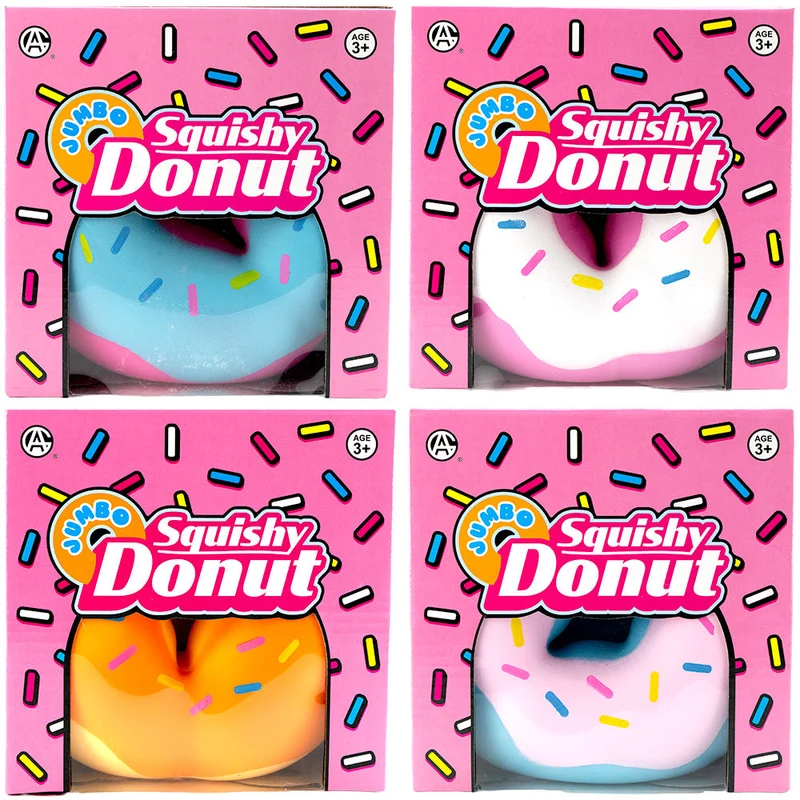 Jumbo 6 Inch Squishy Donut Toy Assorted Colors