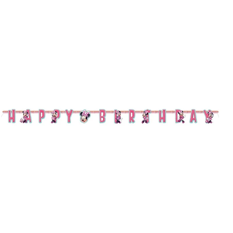 Minnie Mouse Happy Birthday Paper Jointed Banner, Disney, 72 Inches, 1 Count