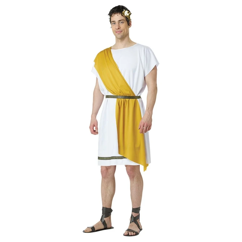 Party Toga Costume for Adults, Black and Gold