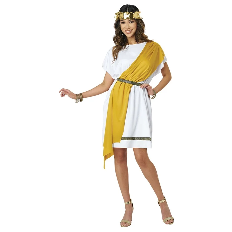 Party Toga Costume for Adults, Black and Gold