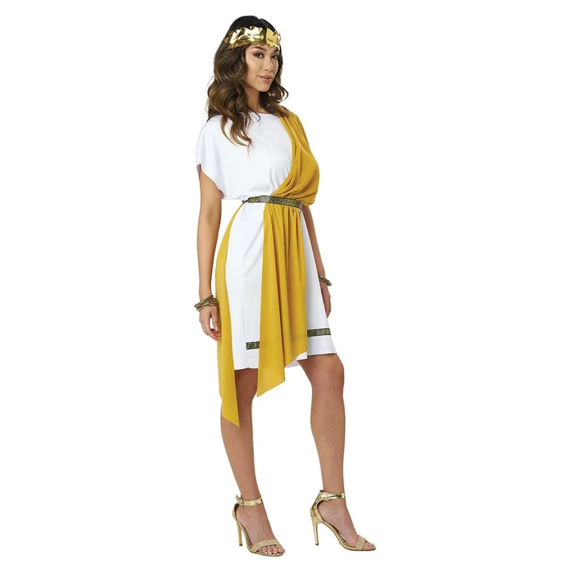 Party Toga Costume for Adults, Black and Gold