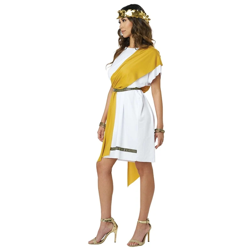 Party Toga Costume for Adults, Black and Gold
