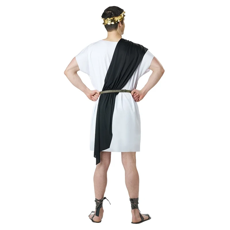 Party Toga Costume for Adults, Black and Gold