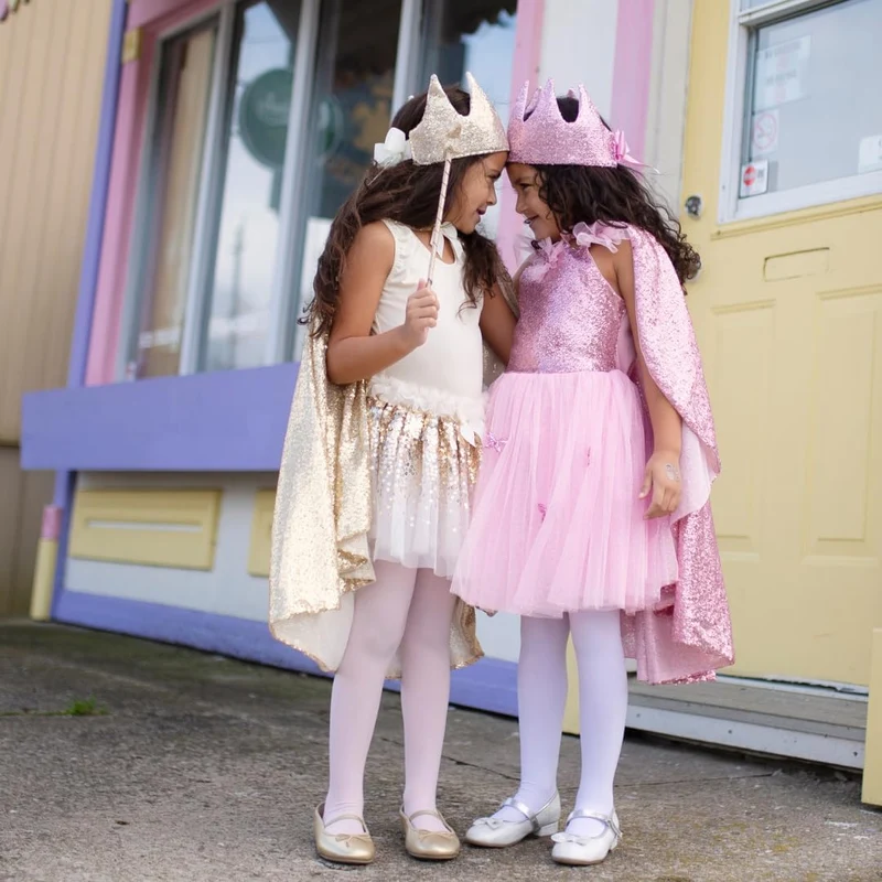 Sparkling Pink Butterfly Dress and Wings Set for Girls 5-7