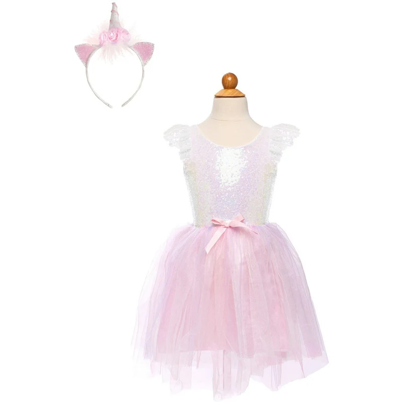 Dreamy Unicorn Dress Iridescent/Pink Size 5-6