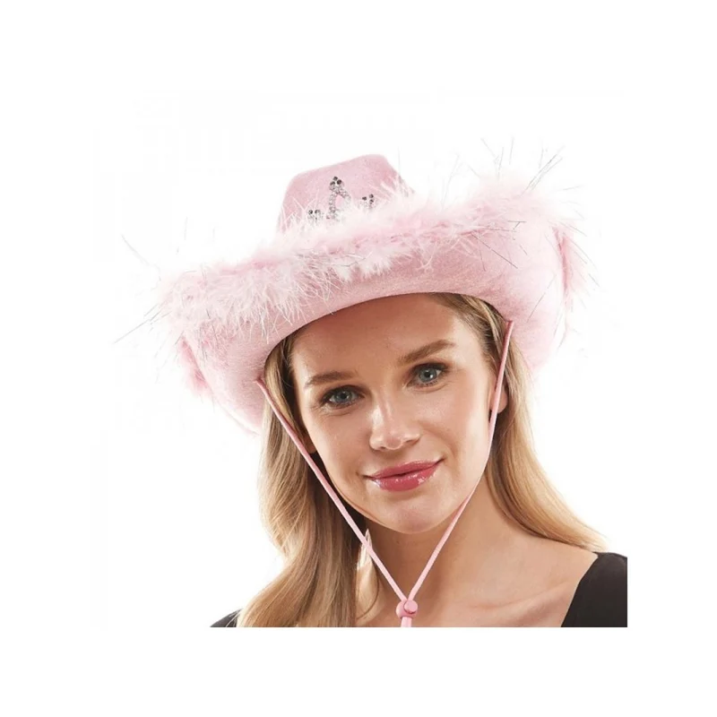 Pink Light-Up Cowboy Hat for Adults