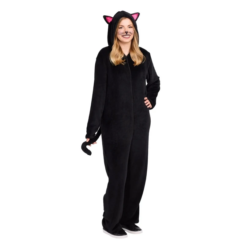 Black Cat Zipster Jumpsuit for Adults