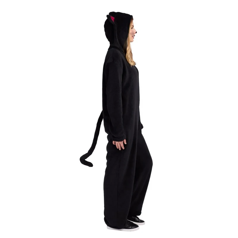 Black Cat Zipster Jumpsuit for Adults
