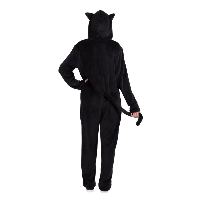 Black Cat Zipster Jumpsuit for Adults