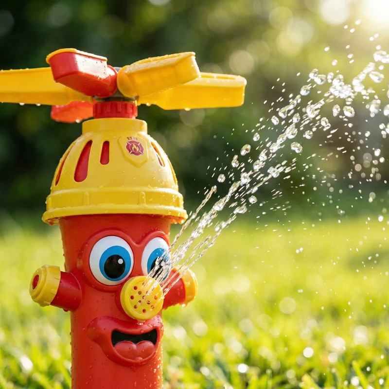 Outdoor Fire Hydrant Sprinkler with Wiggle Tubes for Kids Backyard