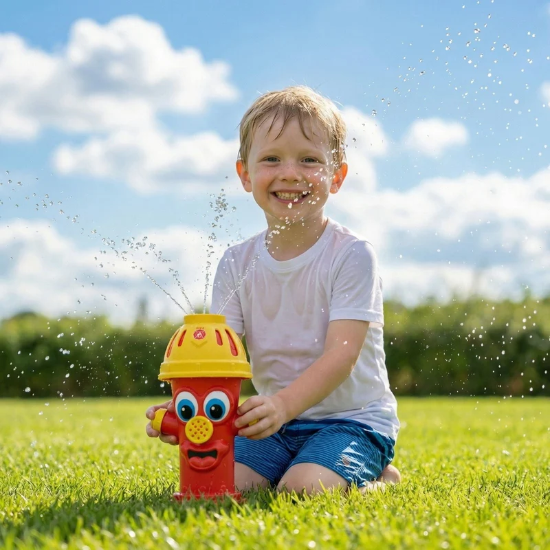 Outdoor Fire Hydrant Sprinkler with Wiggle Tubes for Kids Backyard