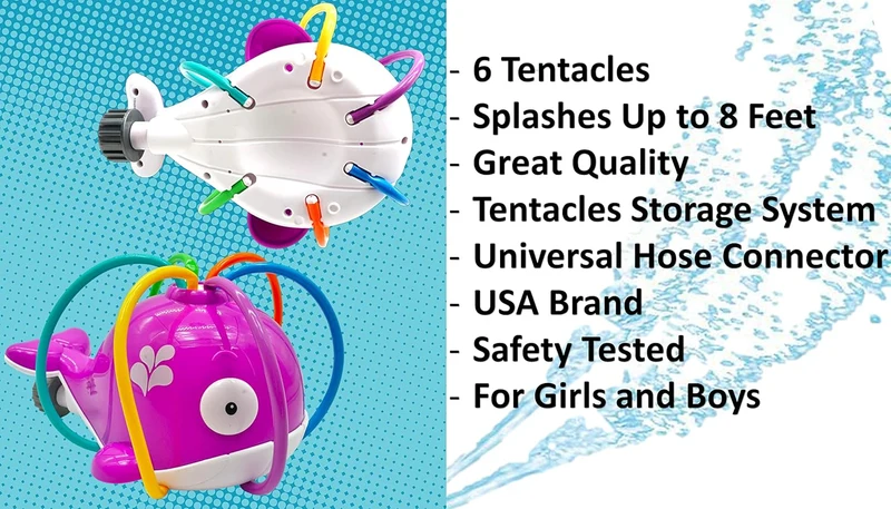 Whale Water Sprinkler Toy for Kids Outdoor Summer Fun
