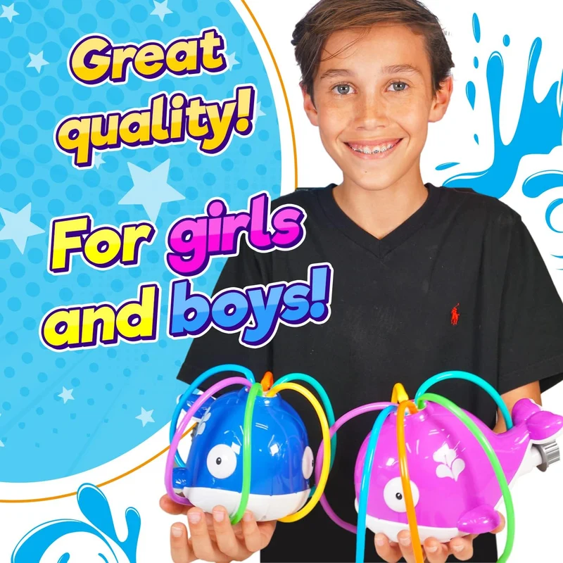 Whale Water Sprinkler Toy for Kids Outdoor Summer Fun
